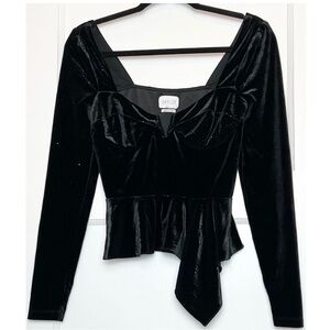 SAYLOR Black Velvet Blouse